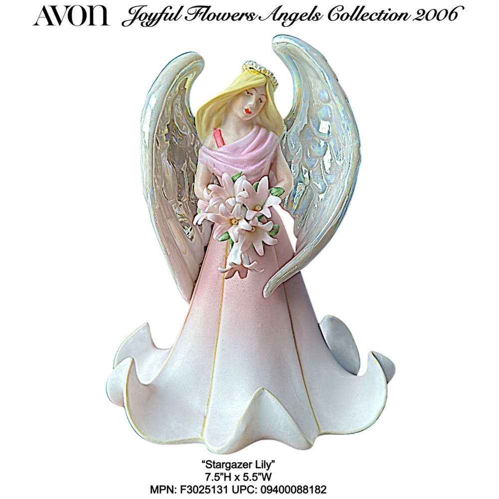NEW IN BOX “Stargazer Lily” Fine Porcelain Angel Figurine by Avon F3025131